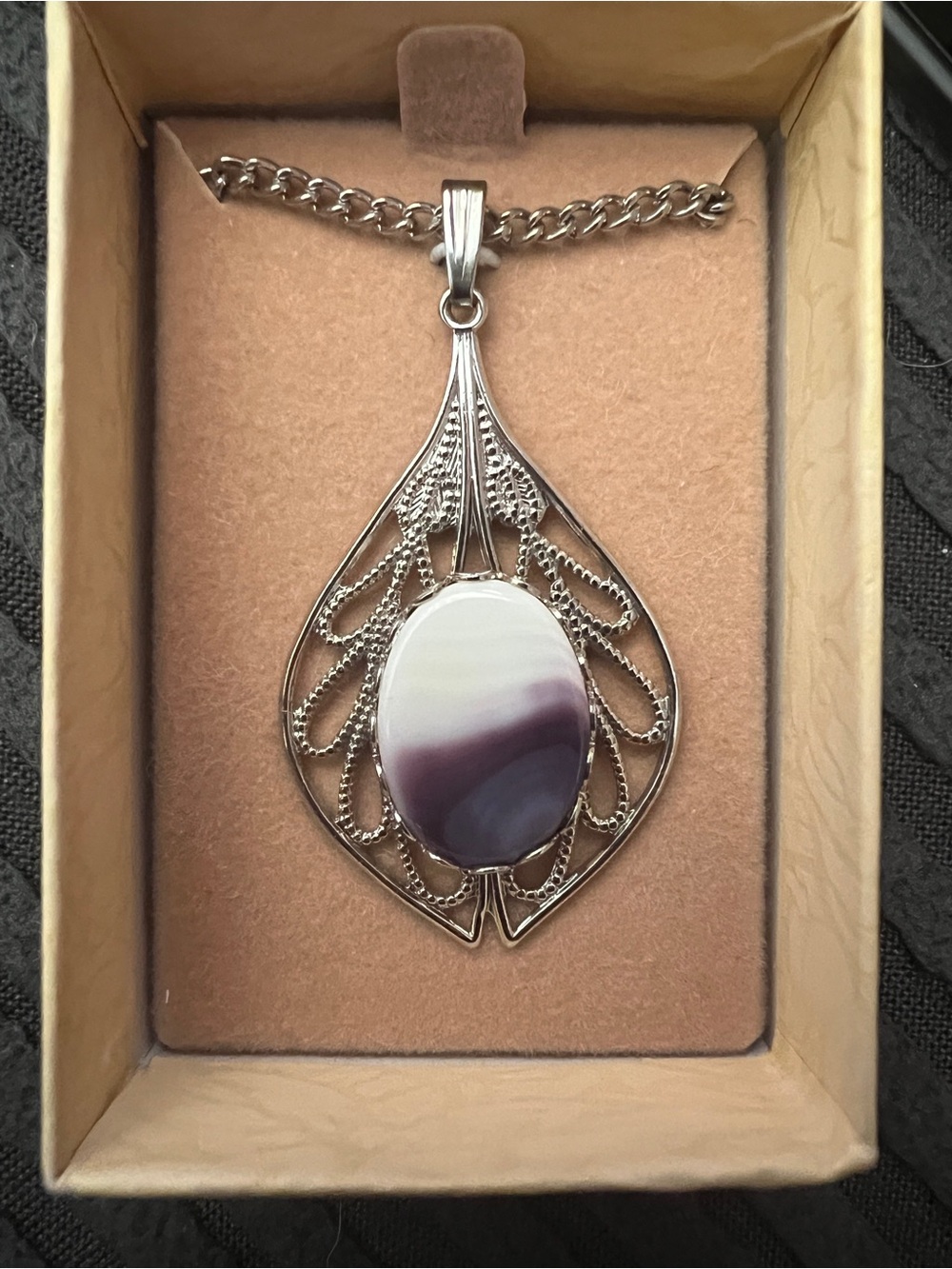Vintage Yankee Crafters Cape Cod Wampum Quahog Shell Filigree Necklace